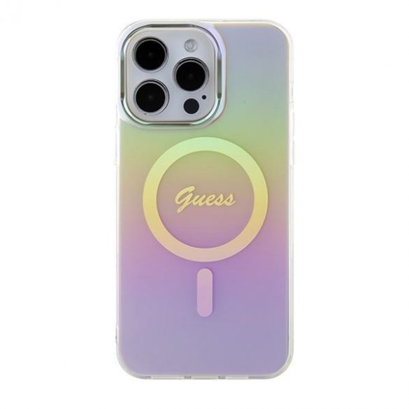 Guess GUHMP15XHITSP iPhone 15 Pro Max 6.7 rożowy/roz husă rigidă IML Iridescent MagSafe"