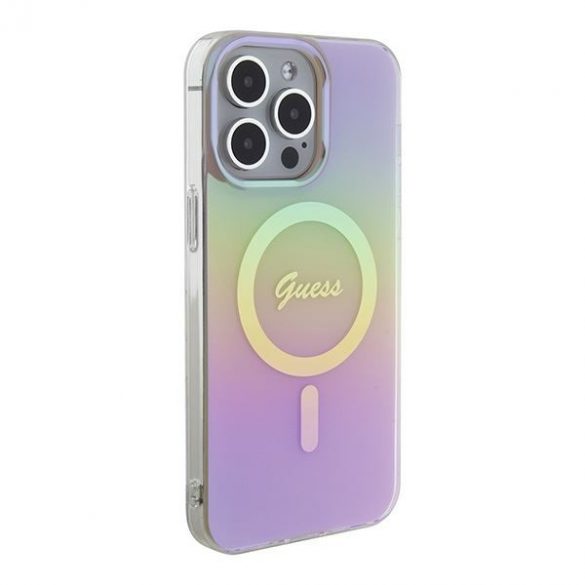 Guess GUHMP15XHITSP iPhone 15 Pro Max 6.7 rożowy/roz husă rigidă IML Iridescent MagSafe"