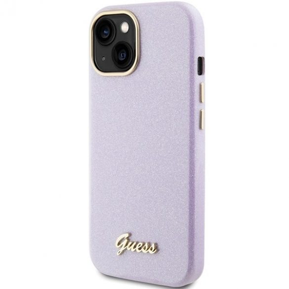 Guess GUHCP15SPGMCSL iPhone 15 / 14 / 13 6.1" liliu/liliac Hardcase Glitter Glossy Script