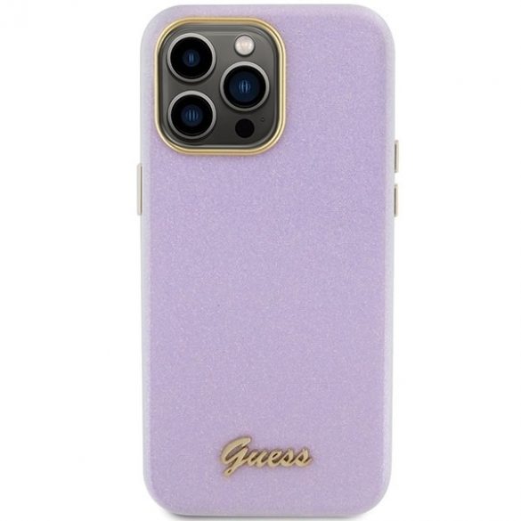 Guess GUHCP15LPGMCSL iPhone 15 Pro 6.1 liliu/liliac Hardcase Glitter Glossy Script"