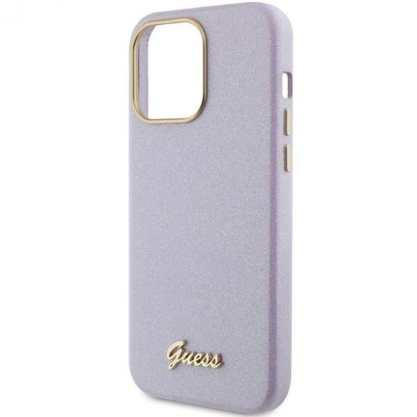 Guess GUHCP15LPGMCSL iPhone 15 Pro 6.1 liliu/liliac Hardcase Glitter Glossy Script"