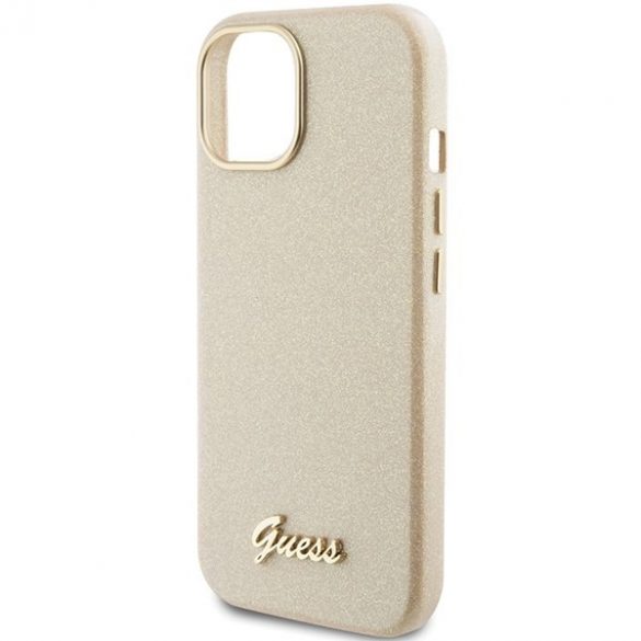 Guess GUHCP15SPGMCSD iPhone 15 / 14 / 13 6.1" gold/light gold hard Husă Glitter Glossy Script