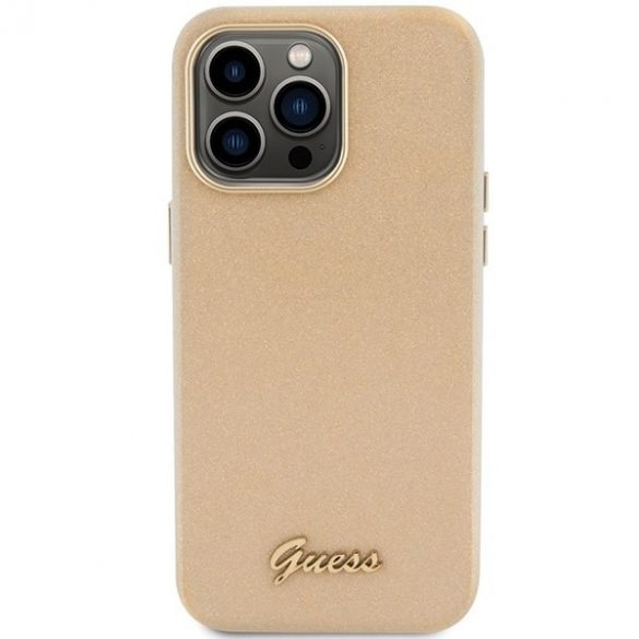 Guess GUHCP15LPGMCSD iPhone 15 Pro 6,1 zloty/aur deschis husă rigidă Glitter Glossy Script"