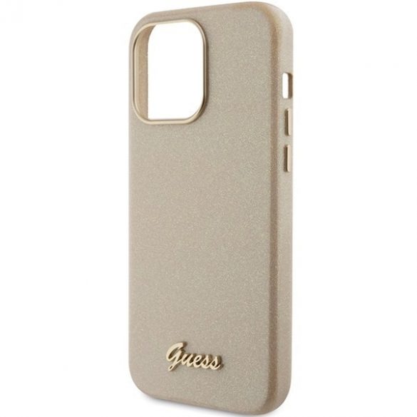 Guess GUHCP15LPGMCSD iPhone 15 Pro 6,1 zloty/aur deschis husă rigidă Glitter Glossy Script"