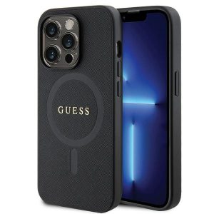 Guess GUHMP14LPSAHMCK iPhone 14 Pro 6.1 negru / negru hard Husă Saffiano MagSafe"