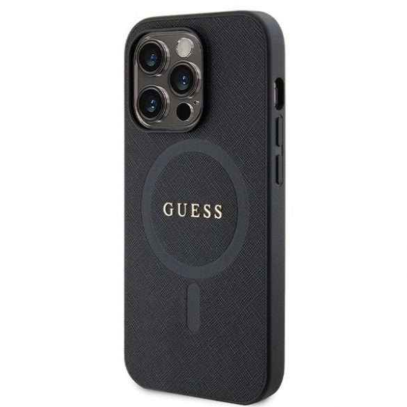 Guess GUHMP14LPSAHMCK iPhone 14 Pro 6.1 negru / negru hard Husă Saffiano MagSafe"