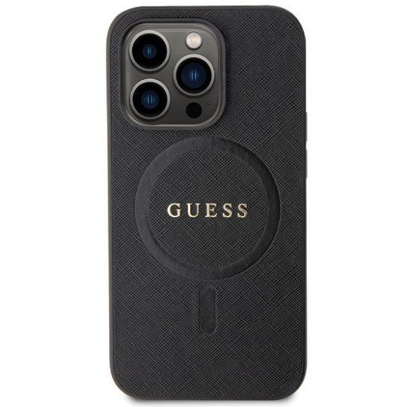 Guess GUHMP14LPSAHMCK iPhone 14 Pro 6.1 negru / negru hard Husă Saffiano MagSafe"