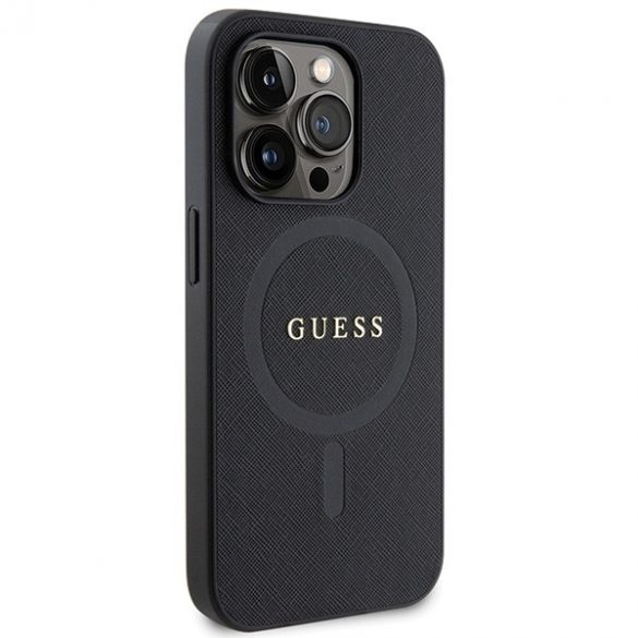 Guess GUHMP14LPSAHMCK iPhone 14 Pro 6.1 negru / negru hard Husă Saffiano MagSafe"