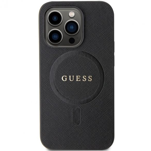 Guess GUHMP14XPSAHMCK iPhone 14 Pro Max 6.7 carcasă rigidă/neagră Saffiano MagSafe"