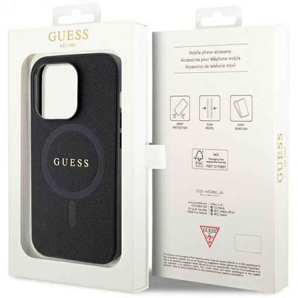 Guess GUHMP14XPSAHMCK iPhone 14 Pro Max 6.7 carcasă rigidă/neagră Saffiano MagSafe"