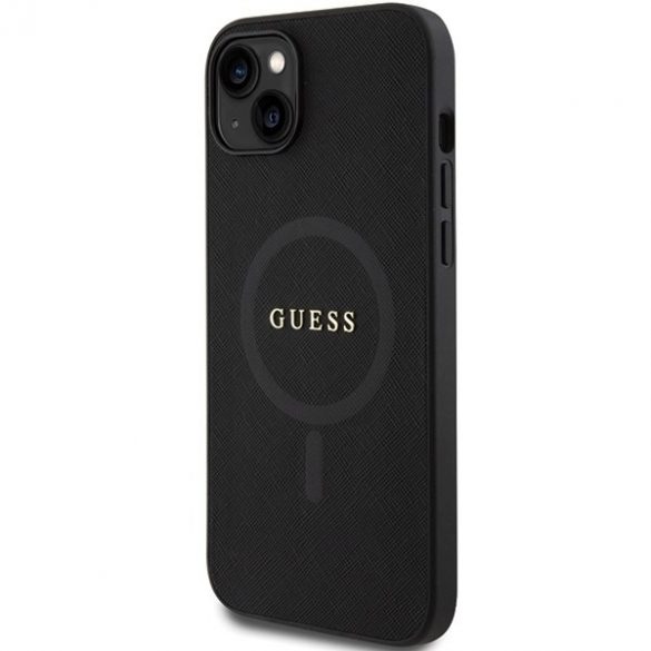 Guess GUHMP15SPSAHMCK iPhone 15 / 14 / 13 6.1" czarny/negru hardcase Saffiano MagSafe