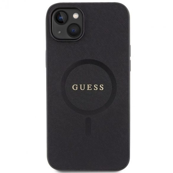 Guess GUHMP15SPSAHMCK iPhone 15 / 14 / 13 6.1" czarny/negru hardcase Saffiano MagSafe