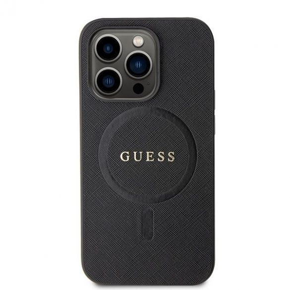 Guess GUHMP15LPSAHMCK iPhone 15 Pro 6.1 negru / negru hard Husă Saffiano MagSafe"