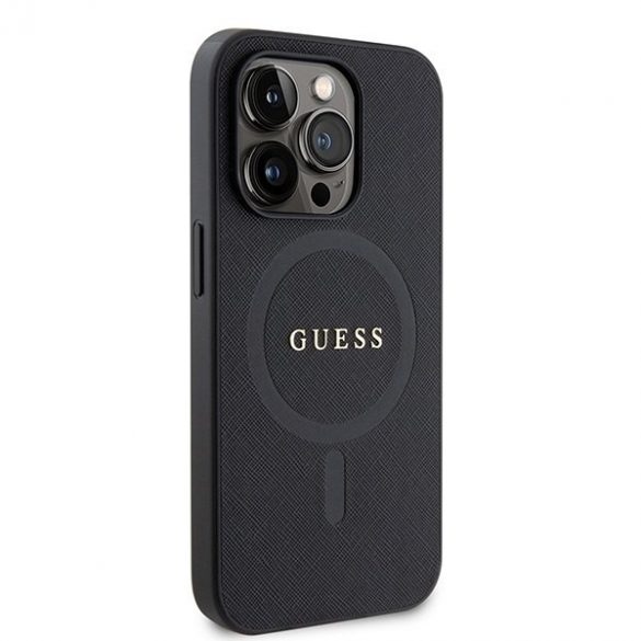 Guess GUHMP15LPSAHMCK iPhone 15 Pro 6.1 negru / negru hard Husă Saffiano MagSafe"