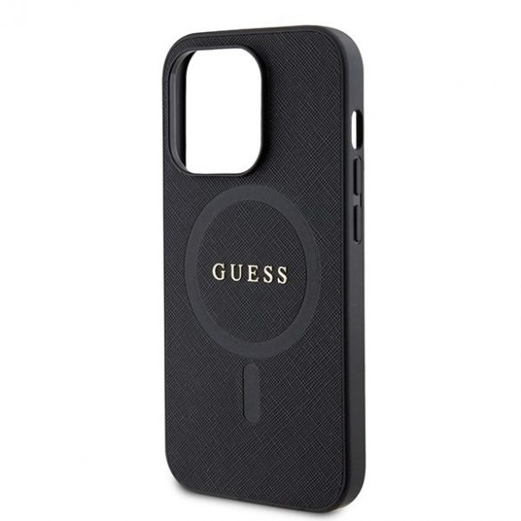 Guess GUHMP15LPSAHMCK iPhone 15 Pro 6.1 negru / negru hard Husă Saffiano MagSafe"