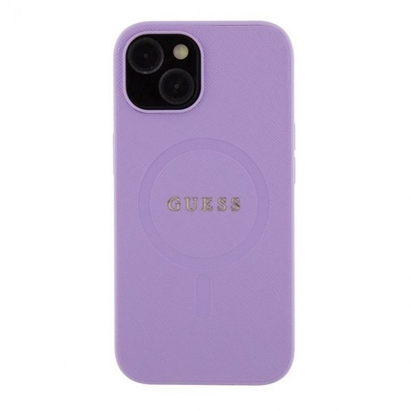 Guess GUHMP15SPSAHMCU iPhone 15 / 14 / 13 6.1" fioletowy/purpurie hardcase Saffiano MagSafe