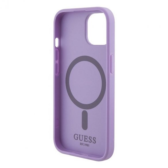 Guess GUHMP15SPSAHMCU iPhone 15 / 14 / 13 6.1" fioletowy/purpurie hardcase Saffiano MagSafe