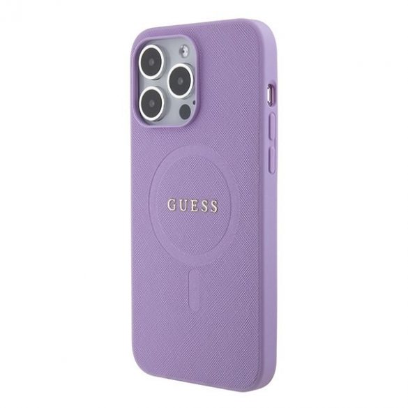 Guess GUHMP15LPSAHMCU iPhone 15 Pro 6.1 fioletowy/violet hardcase Saffiano MagSafe"