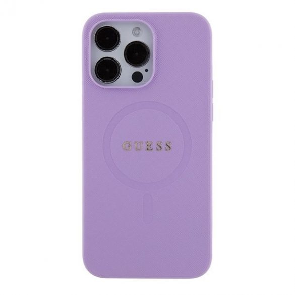 Guess GUHMP15LPSAHMCU iPhone 15 Pro 6.1 fioletowy/violet hardcase Saffiano MagSafe"