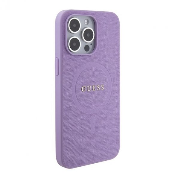 Guess GUHMP15LPSAHMCU iPhone 15 Pro 6.1 fioletowy/violet hardcase Saffiano MagSafe"