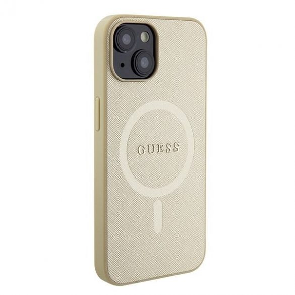 Guess GUHMP15SPSAHMCB iPhone 15 / 14 / 13 6,1" zloty/aurie hardcase Saffiano MagSafe