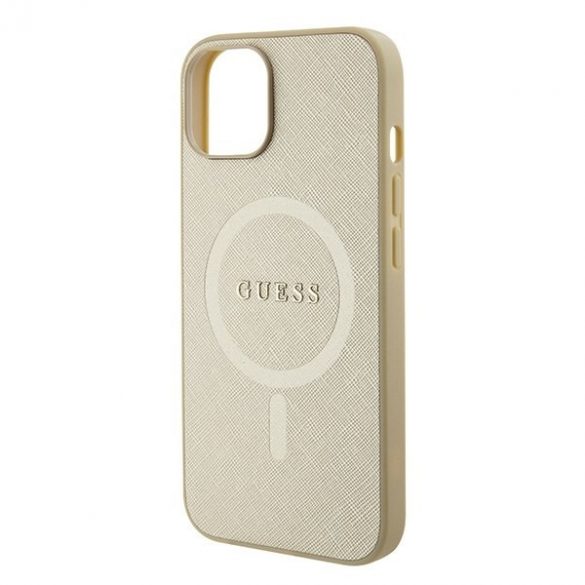 Guess GUHMP15SPSAHMCB iPhone 15 / 14 / 13 6,1" zloty/aurie hardcase Saffiano MagSafe