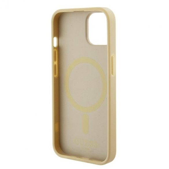 Guess GUHMP15SPSAHMCB iPhone 15 / 14 / 13 6,1" zloty/aurie hardcase Saffiano MagSafe