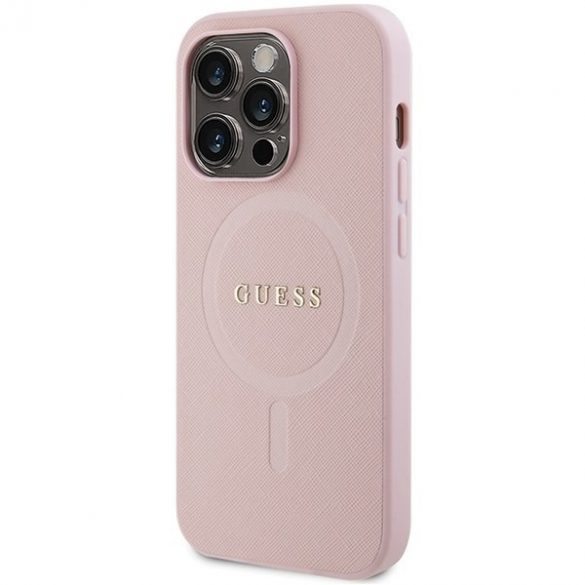 Guess GUHMP13LPSAHMCP iPhone 13 Pro / 13 6,1 roz/roz hard Husă Saffiano MagSafe"