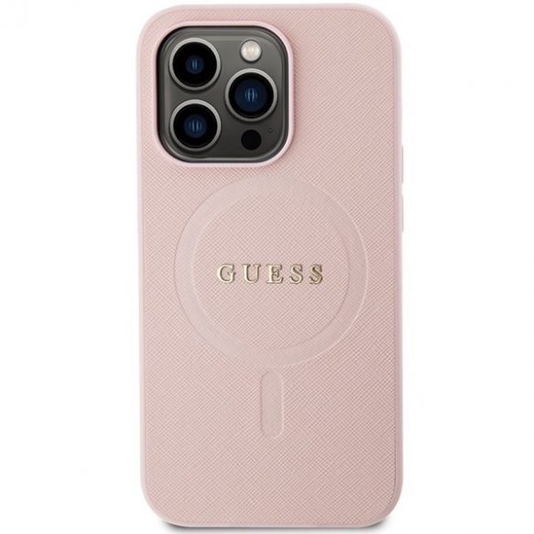 Guess GUHMP13LPSAHMCP iPhone 13 Pro / 13 6,1 roz/roz hard Husă Saffiano MagSafe"