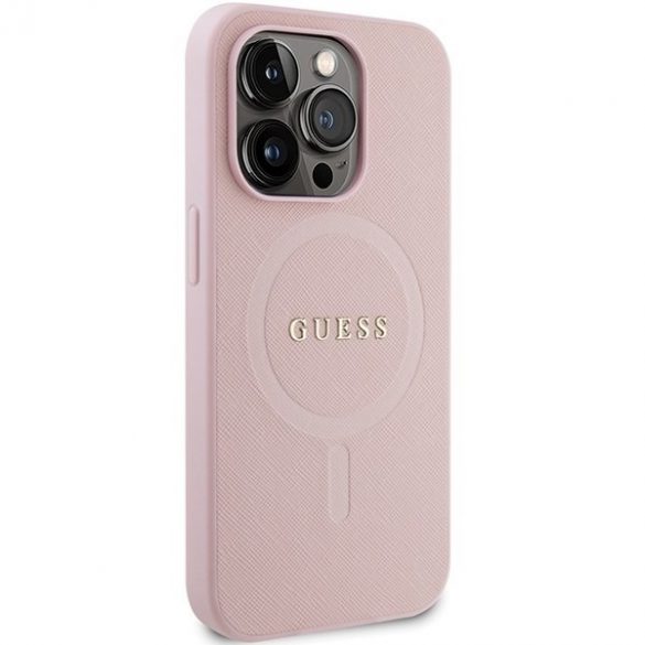 Guess GUHMP14LPSAHMCP iPhone 14 Pro 6,1 rożowy/roz hardcase Saffiano MagSafe"