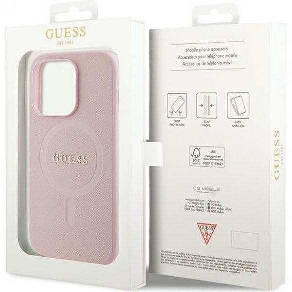 Guess GUHMP14LPSAHMCP iPhone 14 Pro 6,1 rożowy/roz hardcase Saffiano MagSafe"