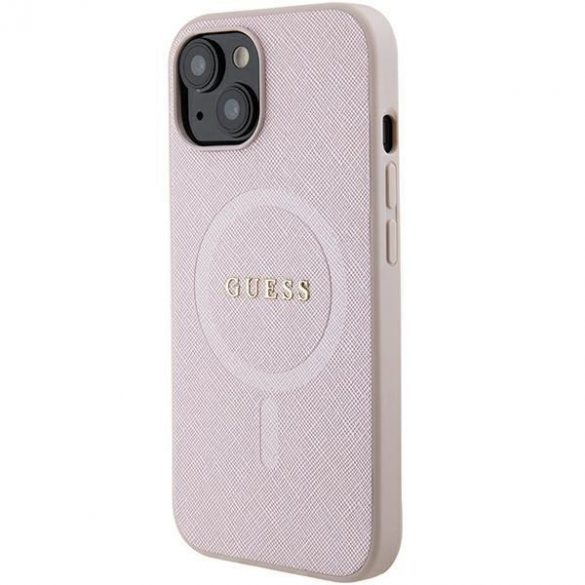 Guess GUHMP15MPSAHMCP iPhone 15 Plus / 14 Plus 6.7" rożowy/roz hardcase Saffiano MagSafe