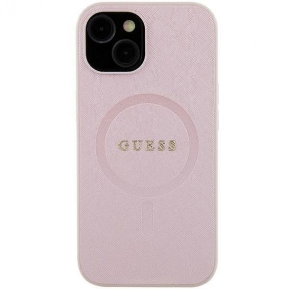 Guess GUHMP15MPSAHMCP iPhone 15 Plus / 14 Plus 6.7" rożowy/roz hardcase Saffiano MagSafe