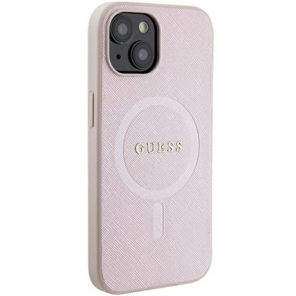 Guess GUHMP15MPSAHMCP iPhone 15 Plus / 14 Plus 6.7" rożowy/roz hardcase Saffiano MagSafe