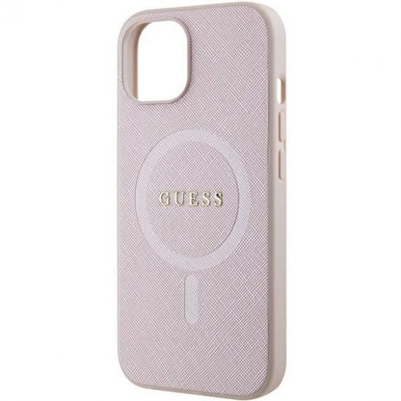 Guess GUHMP15MPSAHMCP iPhone 15 Plus / 14 Plus 6.7" rożowy/roz hardcase Saffiano MagSafe