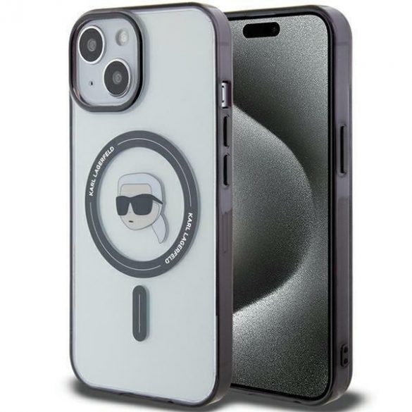 Karl Lagerfeld KLHMP15MHKHNOTK iPhone 15 Plus / 14 Plus 6.7"Husă rigidă transparentă IML Karl's Head MagSafe