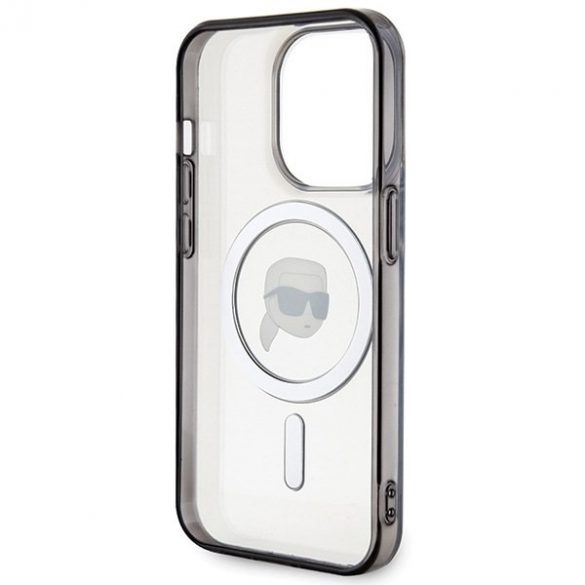 Karl Lagerfeld KLHMP15LHKHNOTK Husă rigidă transparentă pentru iPhone 15 Pro 6.1 IML Karl's Head MagSafe"