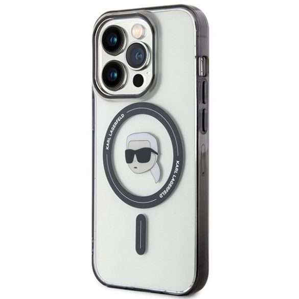 Karl Lagerfeld KLHMP15XHKHNOTK iPhone 15 Pro Max 6.7 transparent hard Husă IML Karl's Head MagSafe"