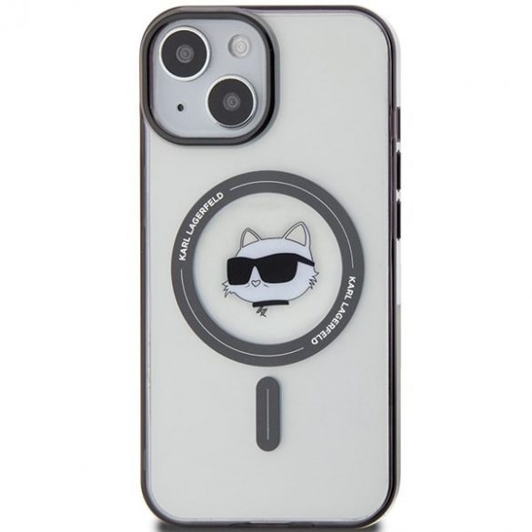 Karl Lagerfeld KLHMP15SHCHNOTK iPhone 15 / 14 / 13 Husă rigidă transparentă de 6,1 inchi IML Choupette's Head MagSafe