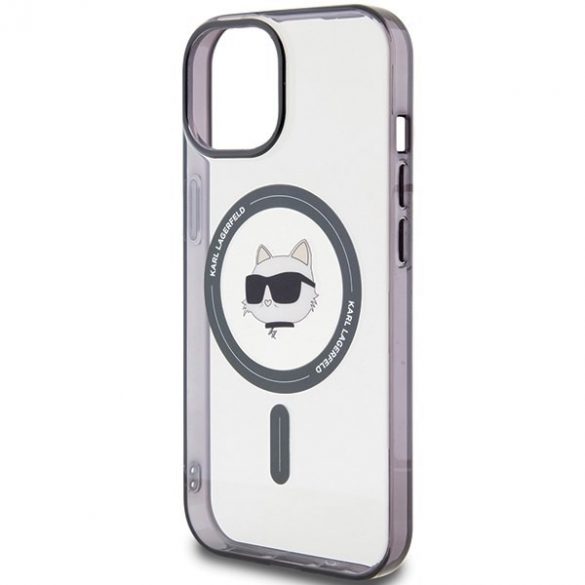 Karl Lagerfeld KLHMP15SHCHNOTK iPhone 15 / 14 / 13 Husă rigidă transparentă de 6,1 inchi IML Choupette's Head MagSafe