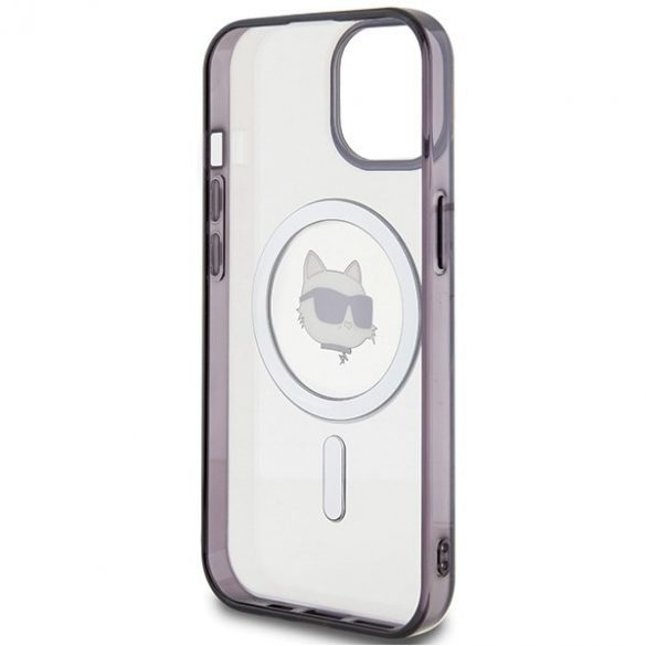 Karl Lagerfeld KLHMP15SHCHNOTK iPhone 15 / 14 / 13 Husă rigidă transparentă de 6,1 inchi IML Choupette's Head MagSafe