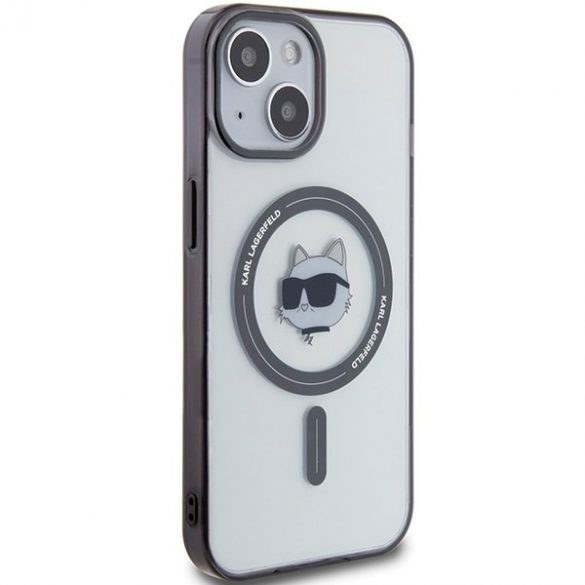 Karl Lagerfeld KLHMP15MHCHNOTK Husă rigidă transparentă pentru iPhone 15 Plus / 14 Plus de 6,7" IML Choupette's Head MagSafe