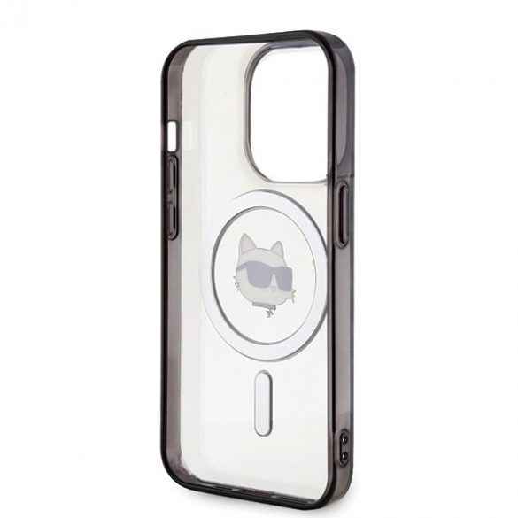 Karl Lagerfeld KLHMP15LHCHNOTK Husă rigidă transparentă pentru iPhone 15 Pro 6.1 IML Choupette's Head MagSafe"