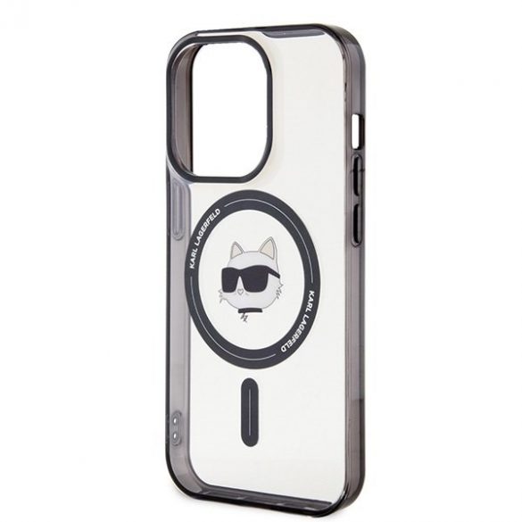 Karl Lagerfeld KLHMP15XHCHNOTK Husă rigidă transparentă pentru iPhone 15 Pro Max 6.7 IML Choupette's Head MagSafe"