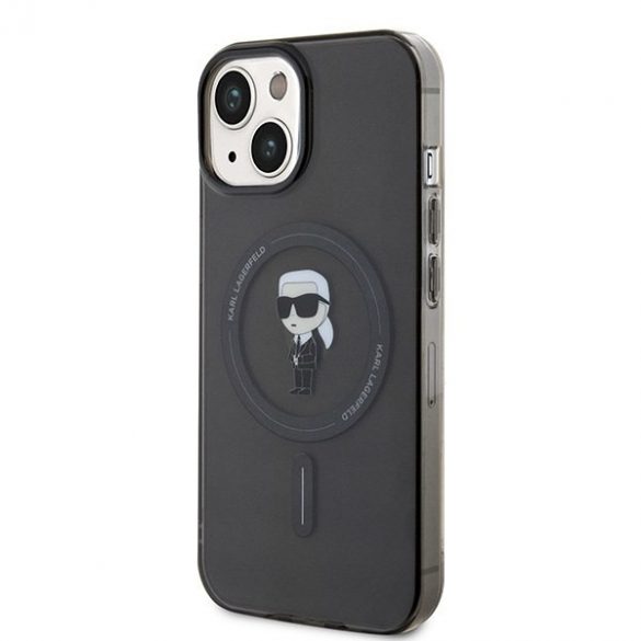 Karl Lagerfeld KLHMP14SHFCKNOK iPhone 14 / 15 / 13 6.1" carcasa rigidă/neagră IML Ikonik MagSafe