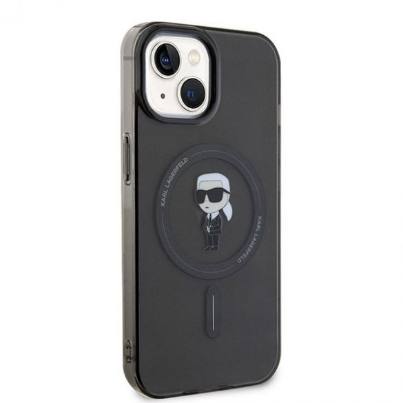 Karl Lagerfeld KLHMP14SHFCKNOK iPhone 14 / 15 / 13 6.1" carcasa rigidă/neagră IML Ikonik MagSafe