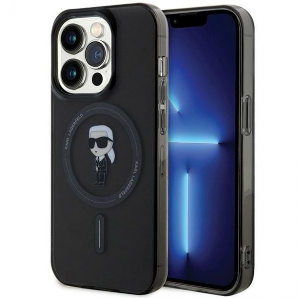 Karl Lagerfeld KLHMP14LHFCKNOK iPhone 14 Pro 6.1" negru/negruHusătare IML Ikonik MagSafe