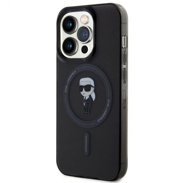 Karl Lagerfeld KLHMP14LHFCKNOK iPhone 14 Pro 6.1" negru/negruHusătare IML Ikonik MagSafe