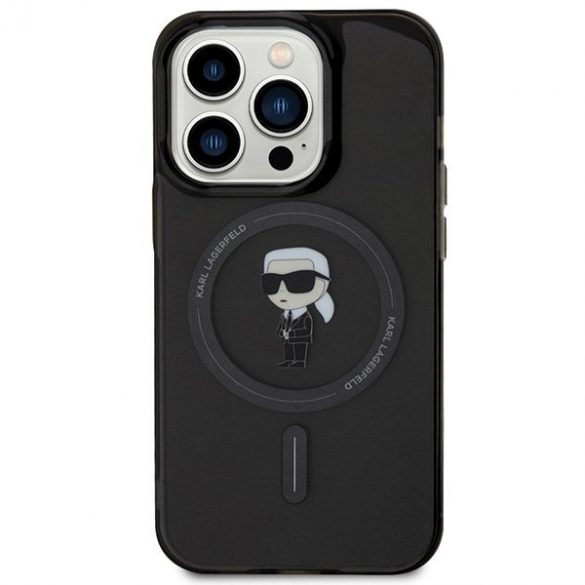 Karl Lagerfeld KLHMP14LHFCKNOK iPhone 14 Pro 6.1" negru/negruHusătare IML Ikonik MagSafe