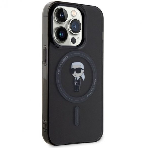 Karl Lagerfeld KLHMP14LHFCKNOK iPhone 14 Pro 6.1" negru/negruHusătare IML Ikonik MagSafe